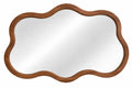 Miroir horizontal à cadre marron ondulé